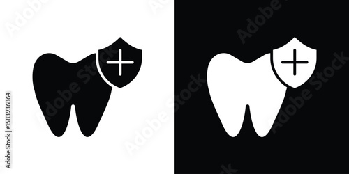 Dental insurance icon glyphs vectors. Web flat pack.