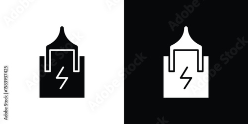 Circuit Breaker icon glyphs vectors. Web flat pack.