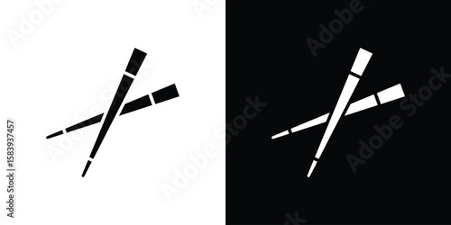 Chopsticks icon glyphs vectors. Web flat pack.