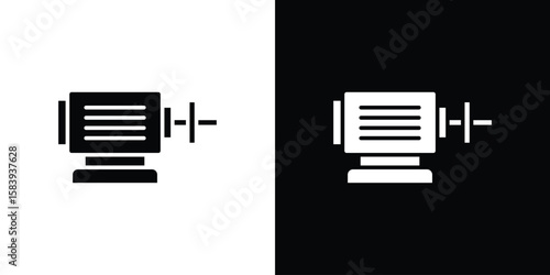 Car alternator icon glyphs vectors. Web flat pack.