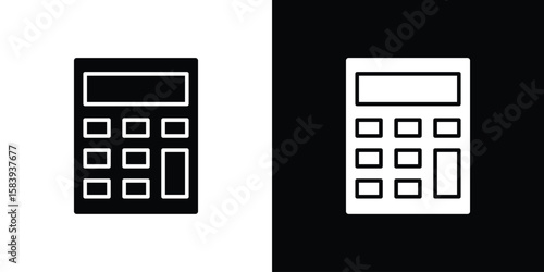 Calculator icon glyphs vectors. Web flat pack.