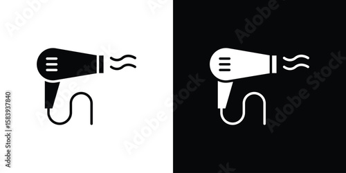 Blow dryer icon glyphs vectors. Web flat pack.