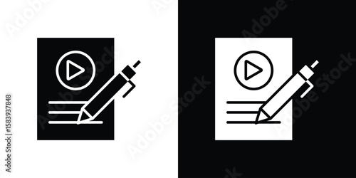 Blended learning icon glyphs vectors. Web flat pack.