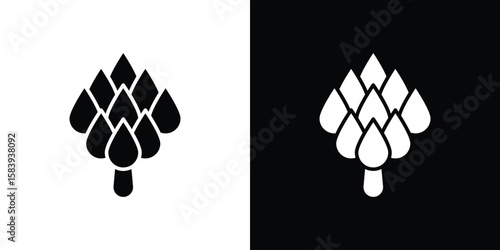 Artichoke icon glyphs vectors. Web flat pack.