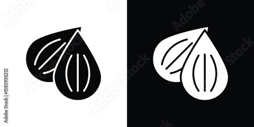 Almond icon glyphs vectors. Web flat pack.