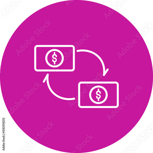 Money Laundering  Pink Circle  Icon Design