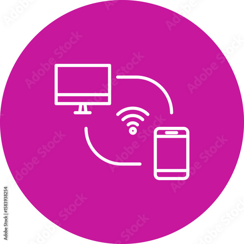 Remote Access  Pink Circle  Icon Design
