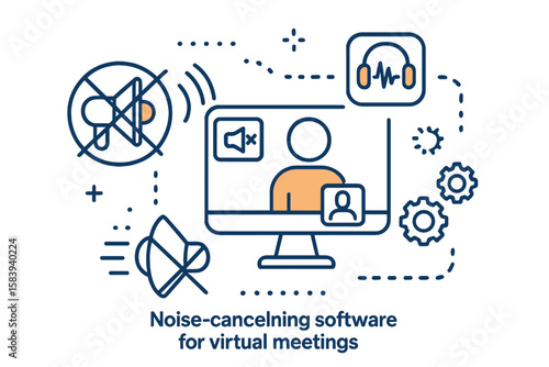 Software assists in eliminating background noise during virtual meetings to enhance communication and focus