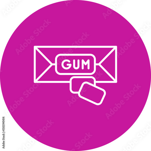 Chewing Gum Vector Pink Circle Icon Design