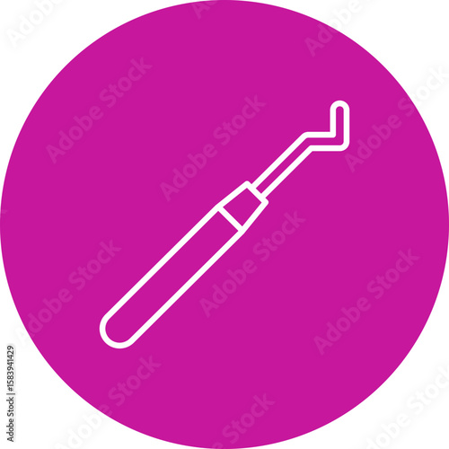 Dental Probe Vector Pink Circle Icon Design