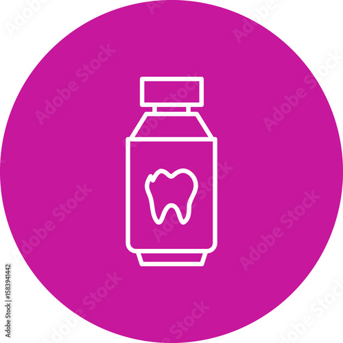 Mouthwash Vector Pink Circle Icon Design