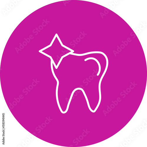 Tooth Vector Pink Circle Icon Design