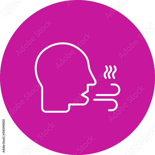Bad Breath Vector Pink Circle Icon Design