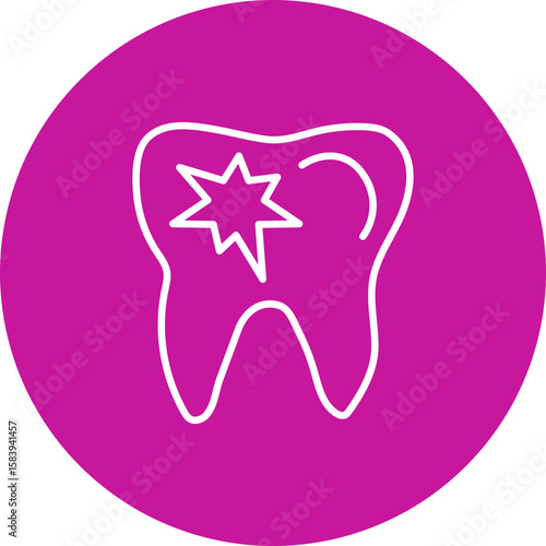 Dental Caries Vector Pink Circle Icon Design