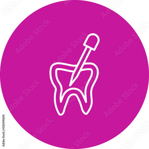 Root Canal Vector Pink Circle Icon Design