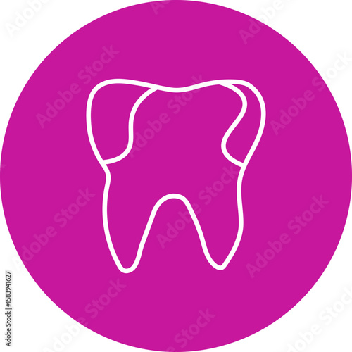 Cavity Vector Pink Circle Icon Design