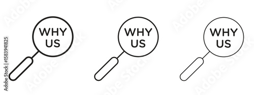 Why us icon for Website or Apps Elements, Logo. Pixel vector graphics