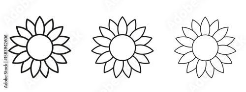 Sunflower icon for Website or Apps Elements, Logo. Pixel vector graphics