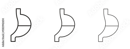 Stomach with Liquids icon for Website or Apps Elements, Logo. Pixel vector graphics