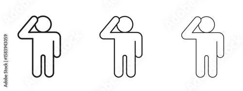 Salute icon for Website or Apps Elements, Logo. Pixel vector graphics