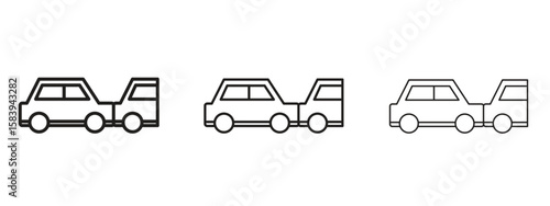 Rear end collision icon for Website or Apps Elements, Logo. Pixel vector graphics