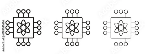 Quantum computing icon for Website or Apps Elements, Logo. Pixel vector graphics