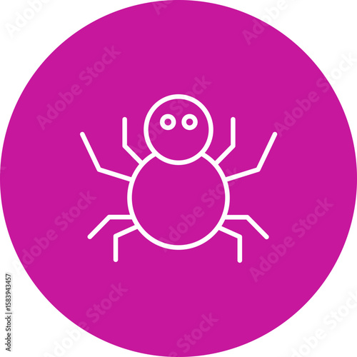Tarantula  Vector Pink Circle Icon Design