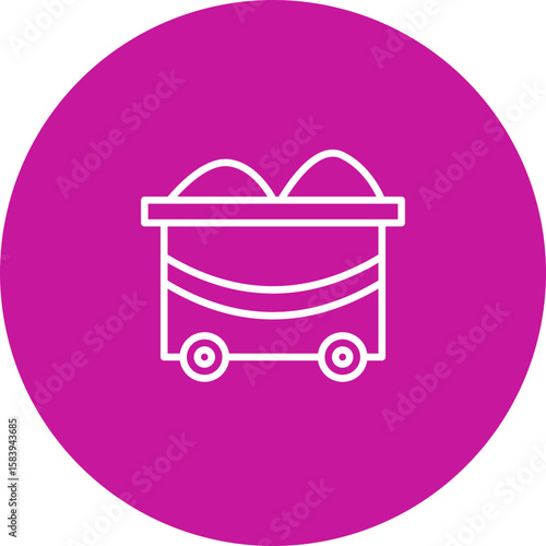 Mine  Vector Pink Circle Icon Design