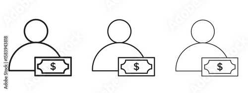 Personal loan icon for Website or Apps Elements, Logo. Pixel vector graphics