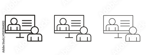 Online course icon for Website or Apps Elements, Logo. Pixel vector graphics