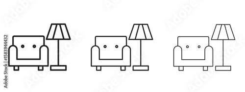 Lounge icon for Website or Apps Elements, Logo. Pixel vector graphics