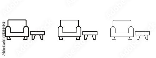 Lounge icon for Website or Apps Elements, Logo. Pixel vector graphics