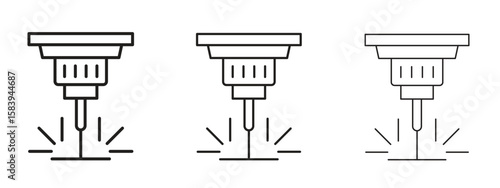 Laser machine icon for Website or Apps Elements, Logo. Pixel vector graphics