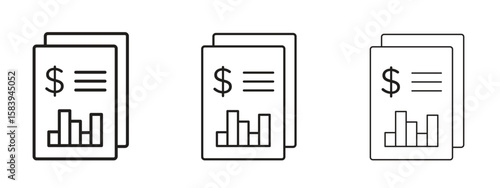 Income statement icon for Website or Apps Elements, Logo. Pixel vector graphics