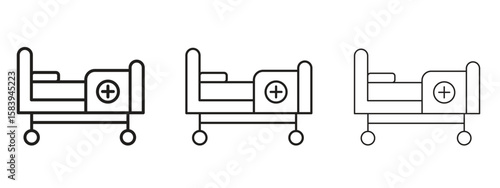 Hospital bed icon for Website or Apps Elements, Logo. Pixel vector graphics