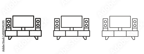 Home cinema icon for Website or Apps Elements, Logo. Pixel vector graphics