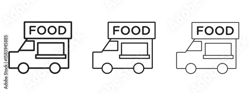 Food truck icon for Website or Apps Elements, Logo. Pixel vector graphics
