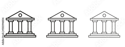 Courthouse icon for Website or Apps Elements, Logo. Pixel vector graphics