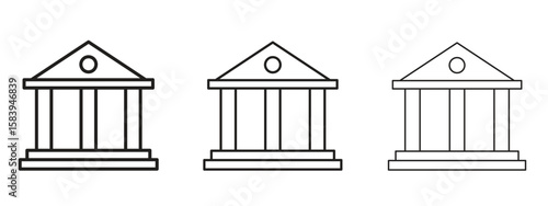 Courthouse icon for Website or Apps Elements, Logo. Pixel vector graphics