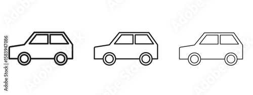 Compact car icon for Website or Apps Elements, Logo. Pixel vector graphics