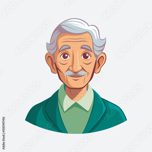 A elderly man illustrations vector art  file