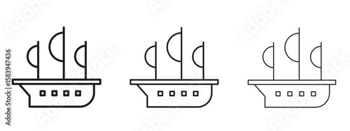 Caravel icon for Website or Apps Elements, Logo. Pixel vector graphics