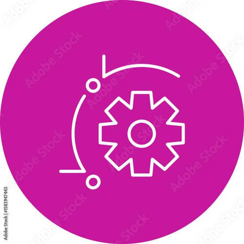 Automated Scenes  Vector Pink Circle Icon Design