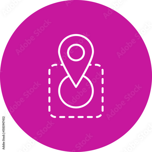Geofencing  Vector Pink Circle Icon Design