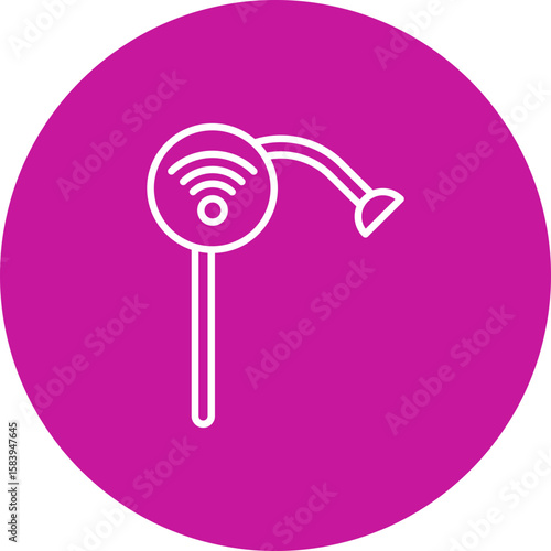 Smart Shower  Vector Pink Circle Icon Design