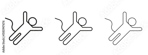 Bungee jumping icon for Website or Apps Elements, Logo. Pixel vector graphics