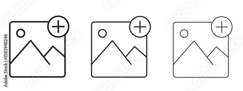 Add photos icon for Website or Apps Elements, Logo. Pixel vector graphics