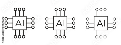 AI icon for Website or Apps Elements, Logo. Pixel vector graphics