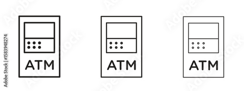 ATM machine icon for Website or Apps Elements, Logo. Pixel vector graphics
