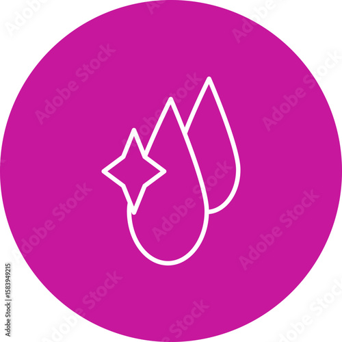 Clean Water  Vector Pink Circle Icon Design